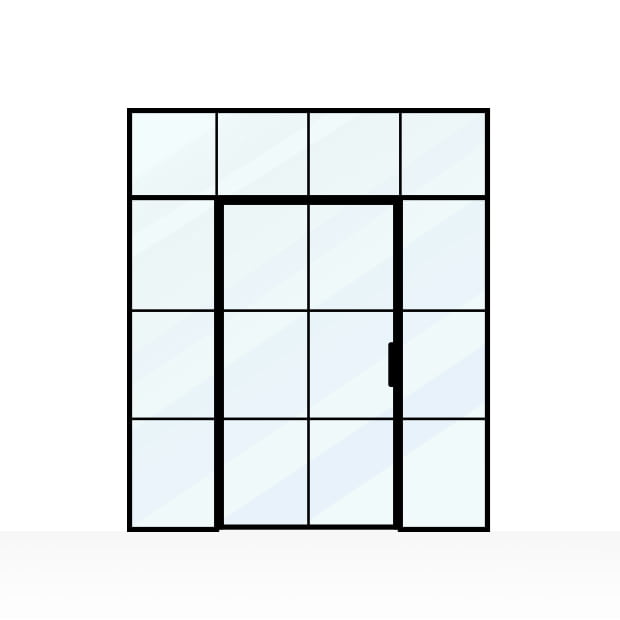 Aura drzwi loft - nasze konstrukcje - drzwi jednoskrzydłowe z naświetlami bocznymi i górnym